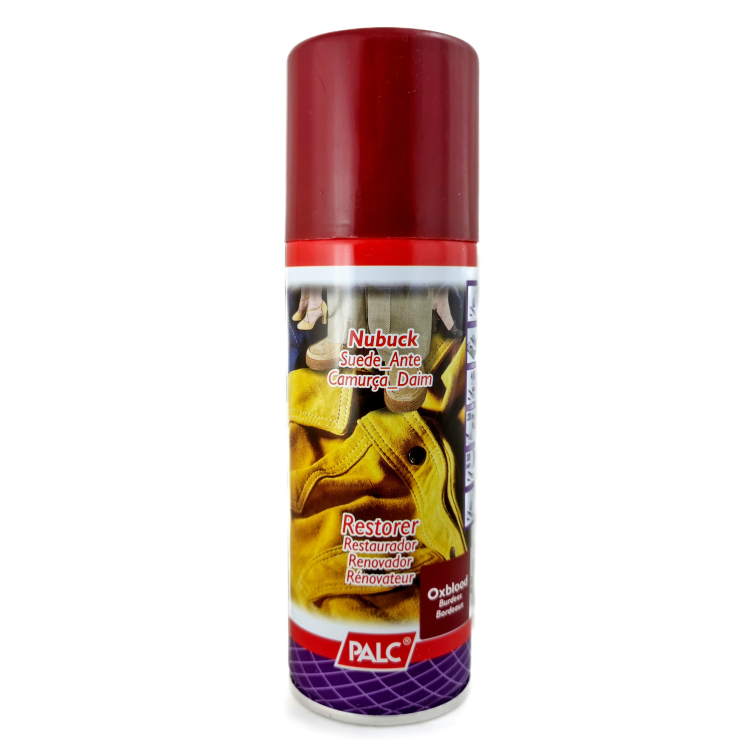 PALC Renowator do zamszu i nubuku – bordowy spray. Odnawia i odświeża elegancki kolor butów i galanterii skórzanej. Nie zatyka porów, szybko schnie, łatwy w aplikacji. Idealny do zamszu i nubuku. Pojemność 200 ml.