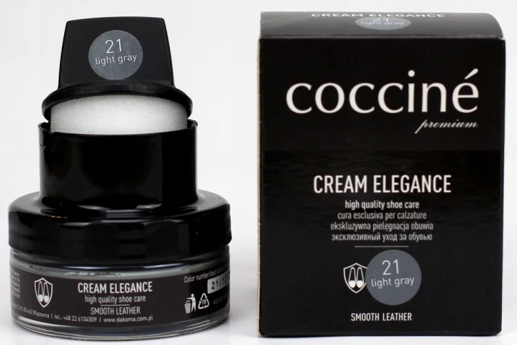 COCCINE CREAM ELEGANCE (21) LIGHT GREY Pasta do skóry - Krem do Obuwia