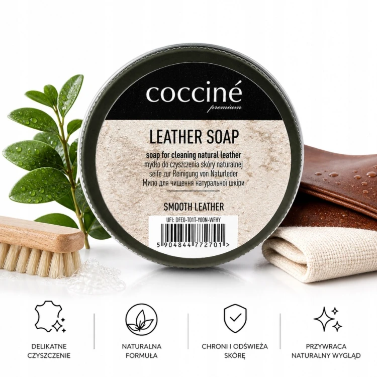 COCCINE LEATHER SOAP Mydło do czyszczenia skóry tapicerki torebki kurtki