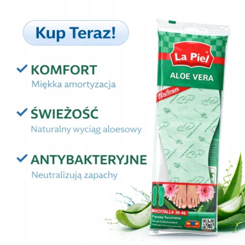 LA PIEL Wkładki do Butów ALOE VERA Miękkie i Wygodne do wycinania (36 - 46)